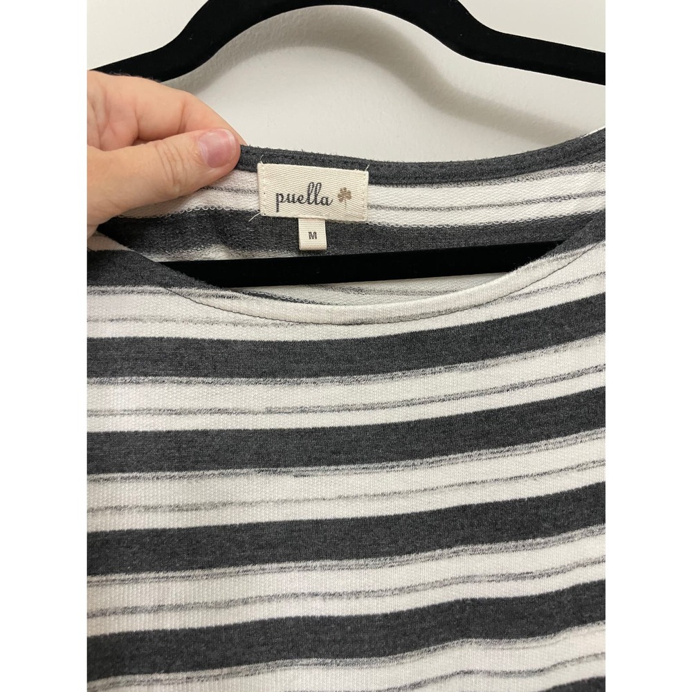 Anthropologie Black and White Striped Long Sleeve Dress - Picture 3 of 4